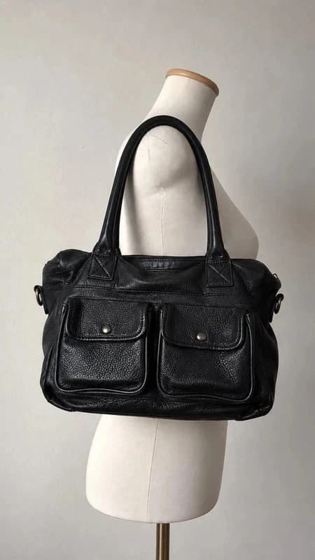 Vintage Y2K Paul Marius Genuine Leather Black Handbag